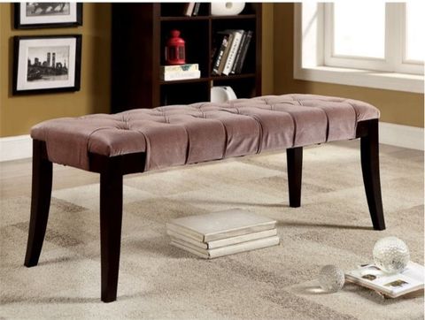 Furniture Of America Dianne Contemporary Fabric Tufted Bench In Brown ... throughout Furniture Of America Dianne Contemporary Fabric Tufted Bench In Brown