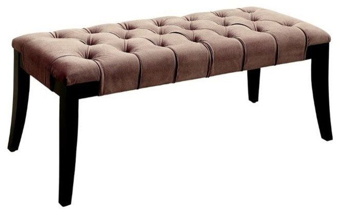 Furniture Of America Dianne Contemporary Fabric Tufted Bench In Brown ... with Furniture Of America Paz Contemporary Fabric Tufted Bench In Brown