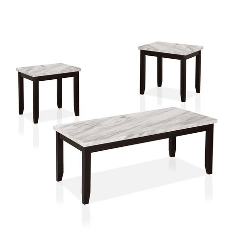 Furniture Of America Gavelle Transitional Wood 3-Piece Coffee Table Set ... intended for 3Pc White Wood Coffee Table Set With Gold Painted Legs