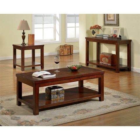 Furniture Of America Granger Wood 3-Piece Coffee Table Set In Dark ... with regard to Rustic Elegance Bringing an Engraf Wood Coffee Table Set Home