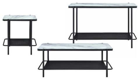 Furniture Of America Joaquin Metal 3-Piece Coffee Table Set In Black ... with regard to Furniture Of America Froy Metal 3-Piece Nesting Table In Black And Walnut