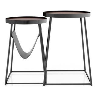 Furniture Of America Lassatov Metal 2-Piece Nesting Table In Matte ... for Furniture Of America Mendel Contemporary Metal 2-Piece Nesting Table In Black