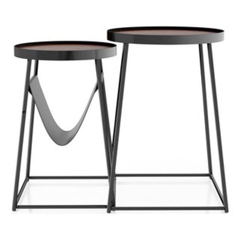 Furniture Of America Lassatov Metal 2-Piece Nesting Table In Matte ... for Furniture Of America Mendel Contemporary Metal 2-Piece Nesting Table In Black