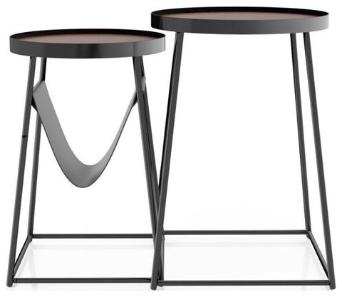 Furniture Of America Lassatov Metal 2-Piece Nesting Table In Matte ... with Furniture Of America Mendel Contemporary Metal 2-Piece Nesting Table In Black