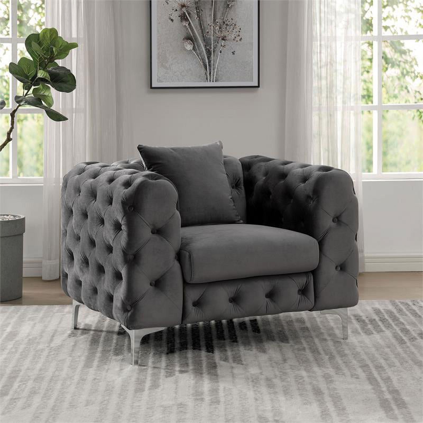 Furniture Of America Mayir Contemporary Fabric Tufted Chair In Dark ... inside Furniture Of America Dianne Contemporary Fabric Tufted Bench In Brown