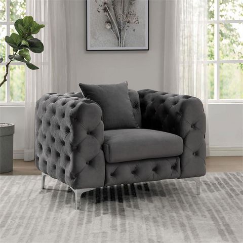 Furniture Of America Mayir Contemporary Fabric Tufted Chair In Dark ... inside Furniture Of America Dianne Contemporary Fabric Tufted Bench In Brown