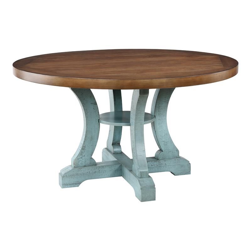 Furniture Of America Muschamp Wood Dining Table In Light Blue And Dark ... intended for Style Meets Durability The Furniture of America Muschamp Table