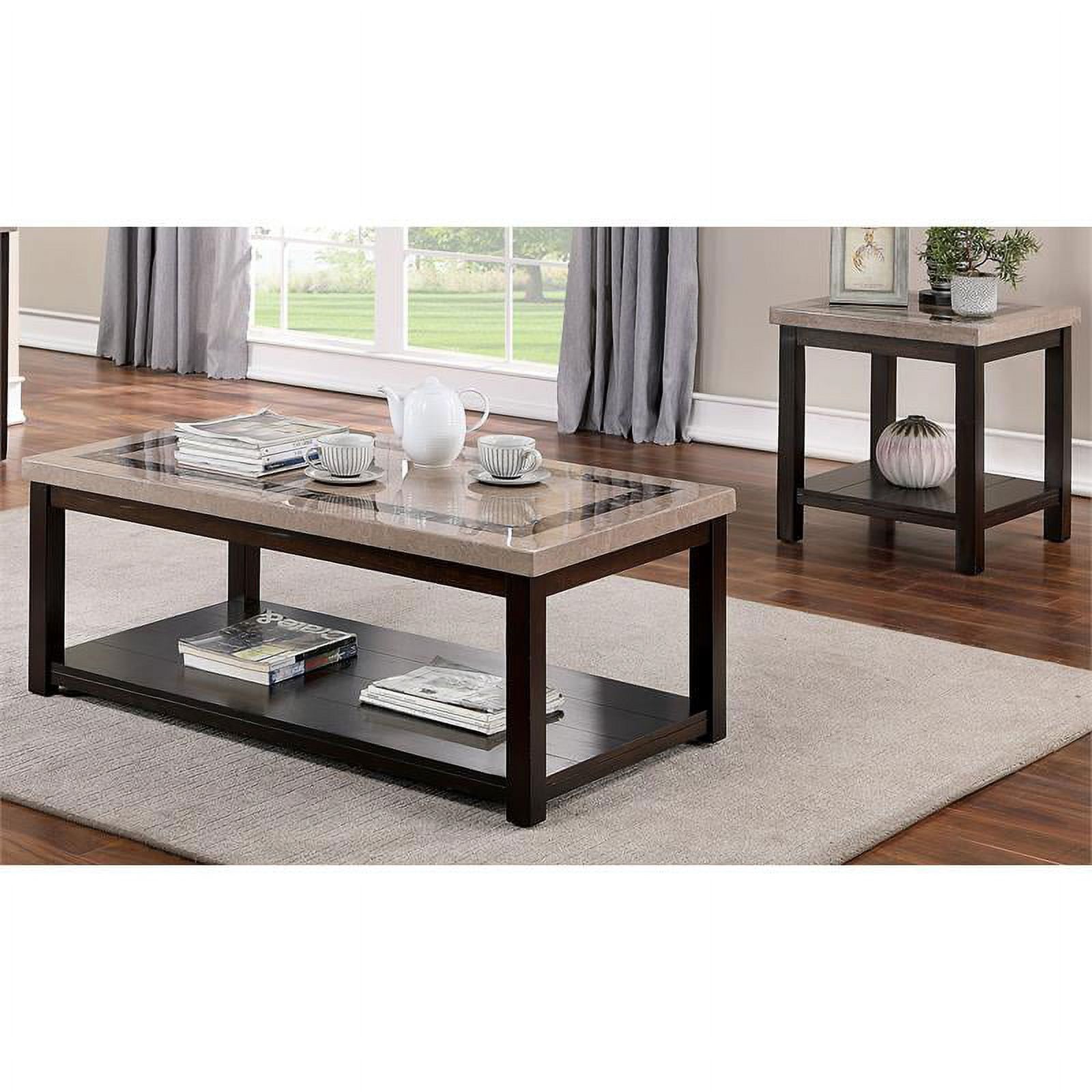 Furniture Of America Oglin Transitional Wood 2-Piece Coffee Table Set ... within Furniture Of America Baletto Wood 2-Piece Coffee Table Set In Oak And White