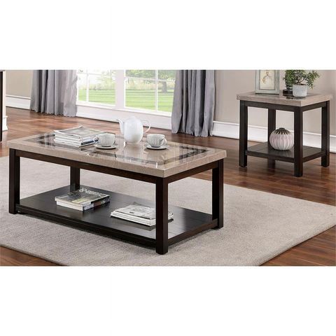 Furniture Of America Oglin Transitional Wood 2-Piece Coffee Table Set ... within Furniture Of America Baletto Wood 2-Piece Coffee Table Set In Oak And White
