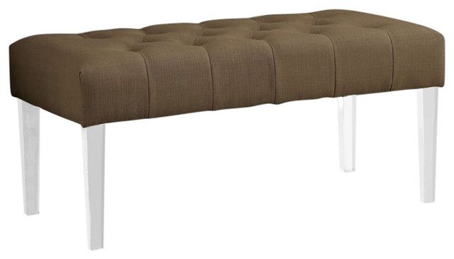 Furniture Of America Paz Contemporary Fabric Tufted Bench In Brown ... with regard to Unveiling the Dianne Bench A Deep Dive into its Contemporary Charm