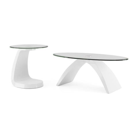 Furniture Of America Pelletoni Wood 2-Piece Coffee Table Set In White ... inside Furniture Of America Baletto Wood 2-Piece Coffee Table Set In Oak And White