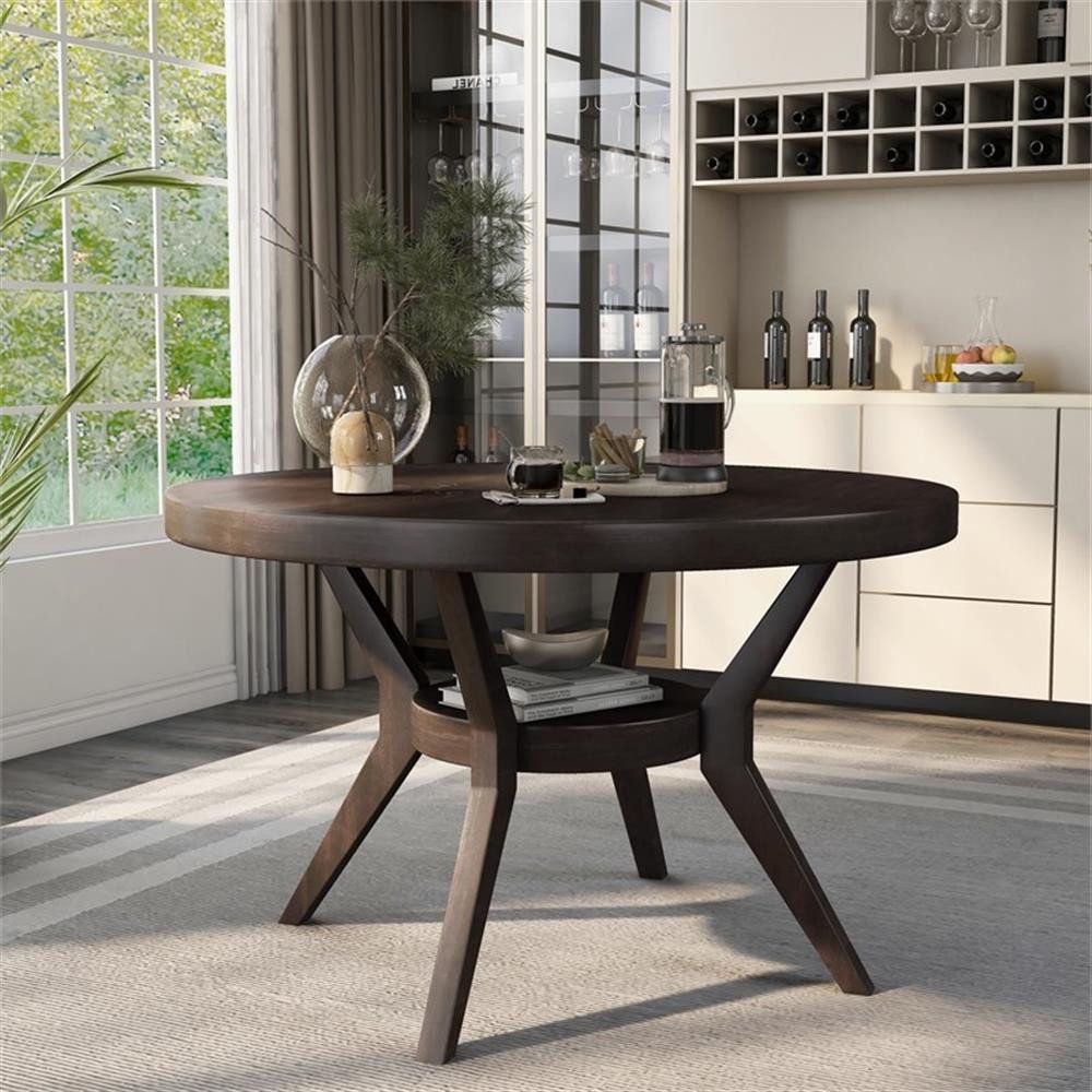 Furniture Of America Urbani Contemporary Wood 1-Shelf Dining Table In ... throughout Furniture Of America Urbani Contemporary Wood 1-Shelf Dining Table In Espresso