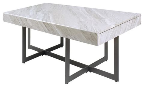 Furniture Of America Vasket Contemporary Metal 2-Drawer Coffee Table In ... with regard to Furniture Of America Vasket Contemporary Metal 2-Piece Coffee Table Set In White