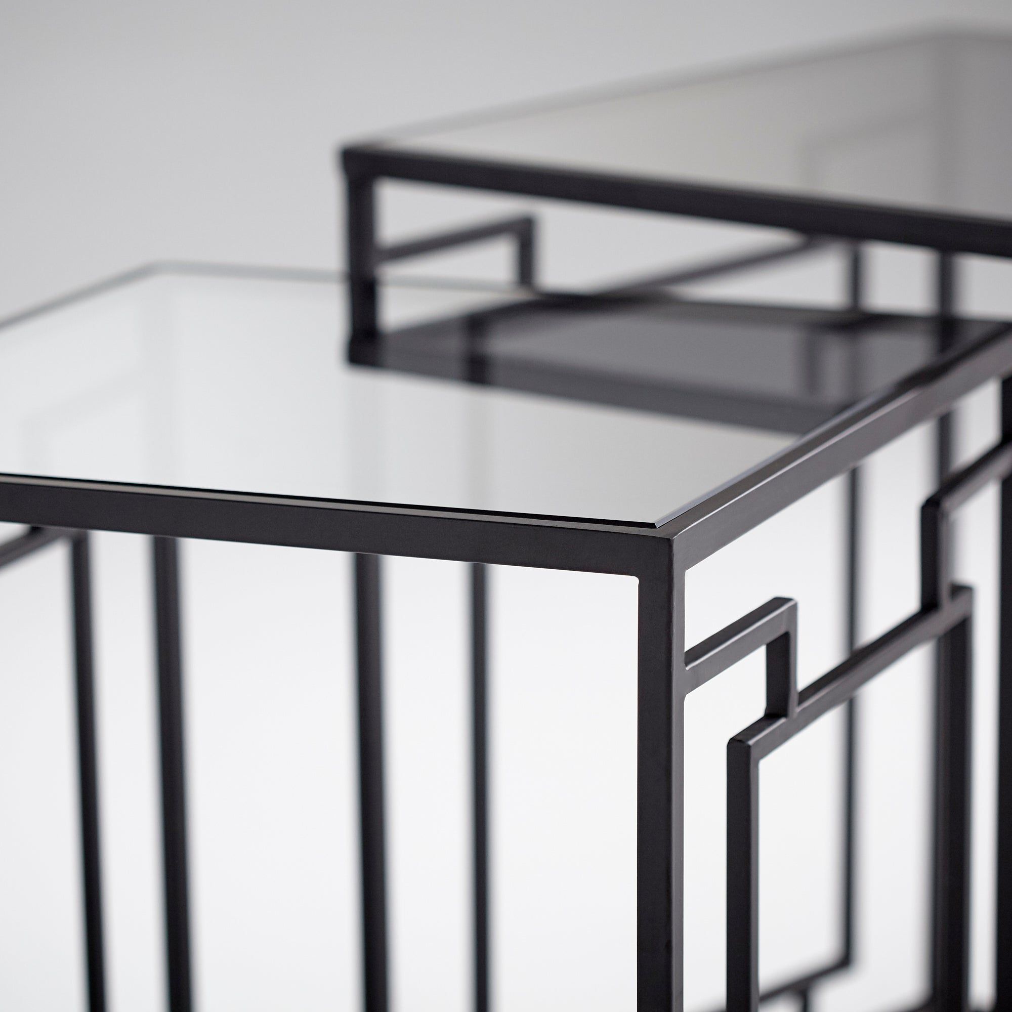 Galleria Nesting Tables | Noir - Cyan Design intended for Square Galleria Tables, Noir, Iron, Glass, 18&quot;W (11042 Mgr38)