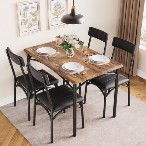 Gaomon Dining Table Set With 4 Upholstered Chairs, 5 Piece Dining Table ... with Budget Friendly Dining Table Under 200 Dollars