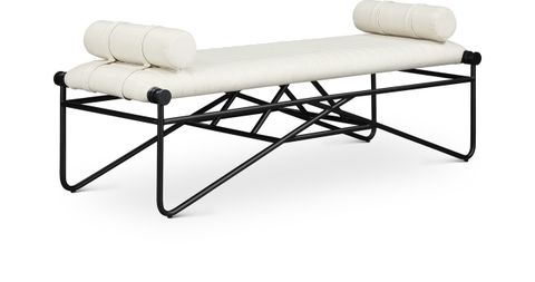 Adding a Touch of Elegance The Karol Cream Vegan Leather Bench