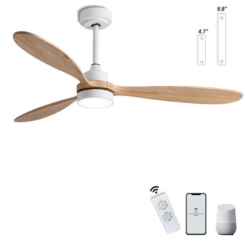 Gesum Smart Ceiling Fan Light, 52" Outdoor Ceiling Fan With Light ... regarding Google Home integration for contemporary outdoor ceiling fan designs