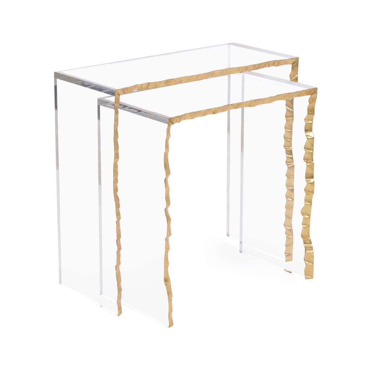 Gold-Leaf Edge Nesting Tables Set Of 2 intended for Bridget Nesting Tables - Set Of 2 - Gold