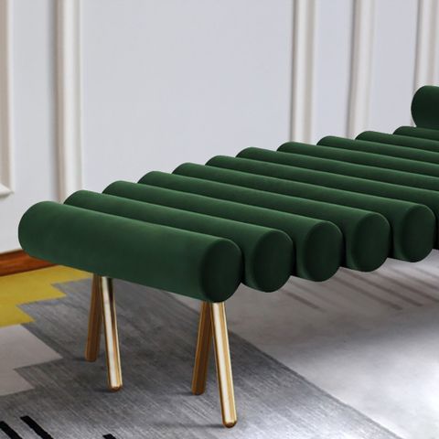 Why a Green Velvet Bench with a Stainless Steel Base is a Smart Choice