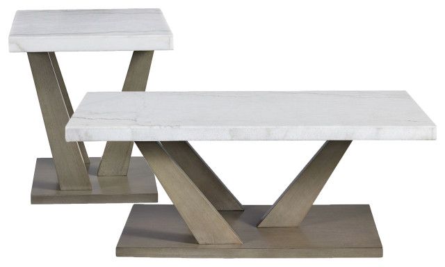 Greta 2-Piece Occasional Table Set, Coffee Table And End Table ... pertaining to Elevate Your Living Space The Conner Coffee and End Table Set Explained