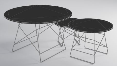 Grid Coffee Table Set 3D Model - Turbosquid 2056936 inside Industrial Grid End Table With Lid Handles Set Of 2 Galvanized Gray Brown