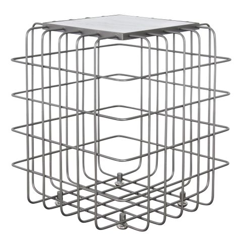 Grid End Table By Varaluz | 430A01Rbwm | Var615342 in Industrial Grid End Table With Lid Handles Set Of 2 Galvanized Gray Brown