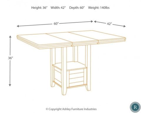 Haddigan Dark Brown Rectangular Extendable Counter Height Dining Table ... with regard to Ashley Haddigan Rectangular Butterfly Dining Table In Dark Brown