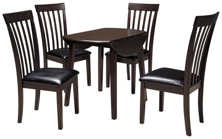 Hammis 5-Piece Round Drop Leaf Table Set By Signature Design By Ashley ... inside Styling Your Dining Area with the Hammis Round Drop Leaf Table