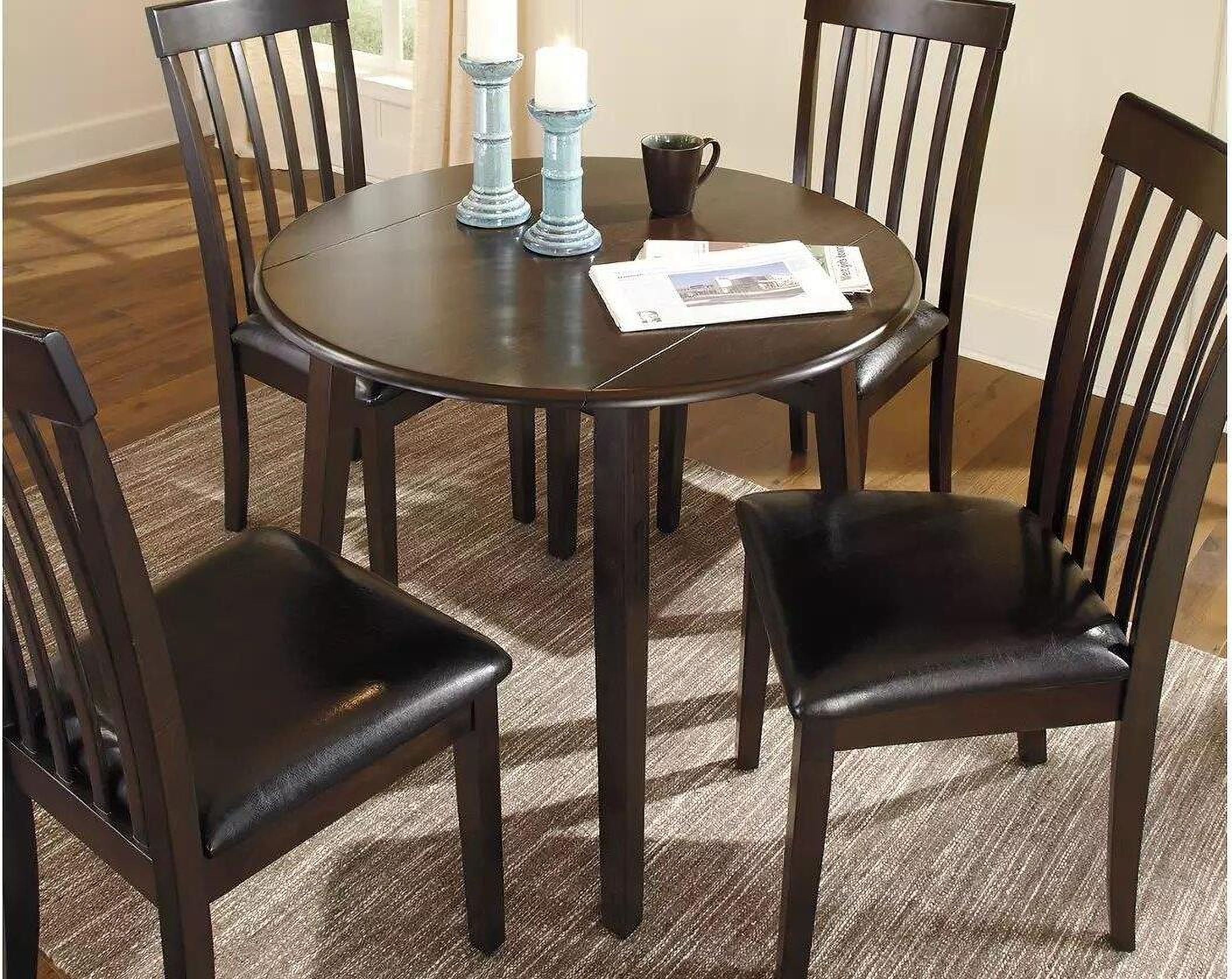 Hammis Round Dining Room Drop Leaf Table By Ashley Furniture ... for Signature Design By Ashley Hammis Round Drop Leaf Dining Table In Dark Brown