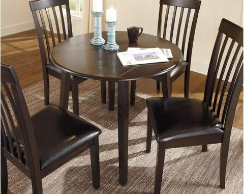 Hammis Round Dining Room Drop Leaf Table By Ashley Furniture ... for Signature Design By Ashley Hammis Round Drop Leaf Dining Table In Dark Brown