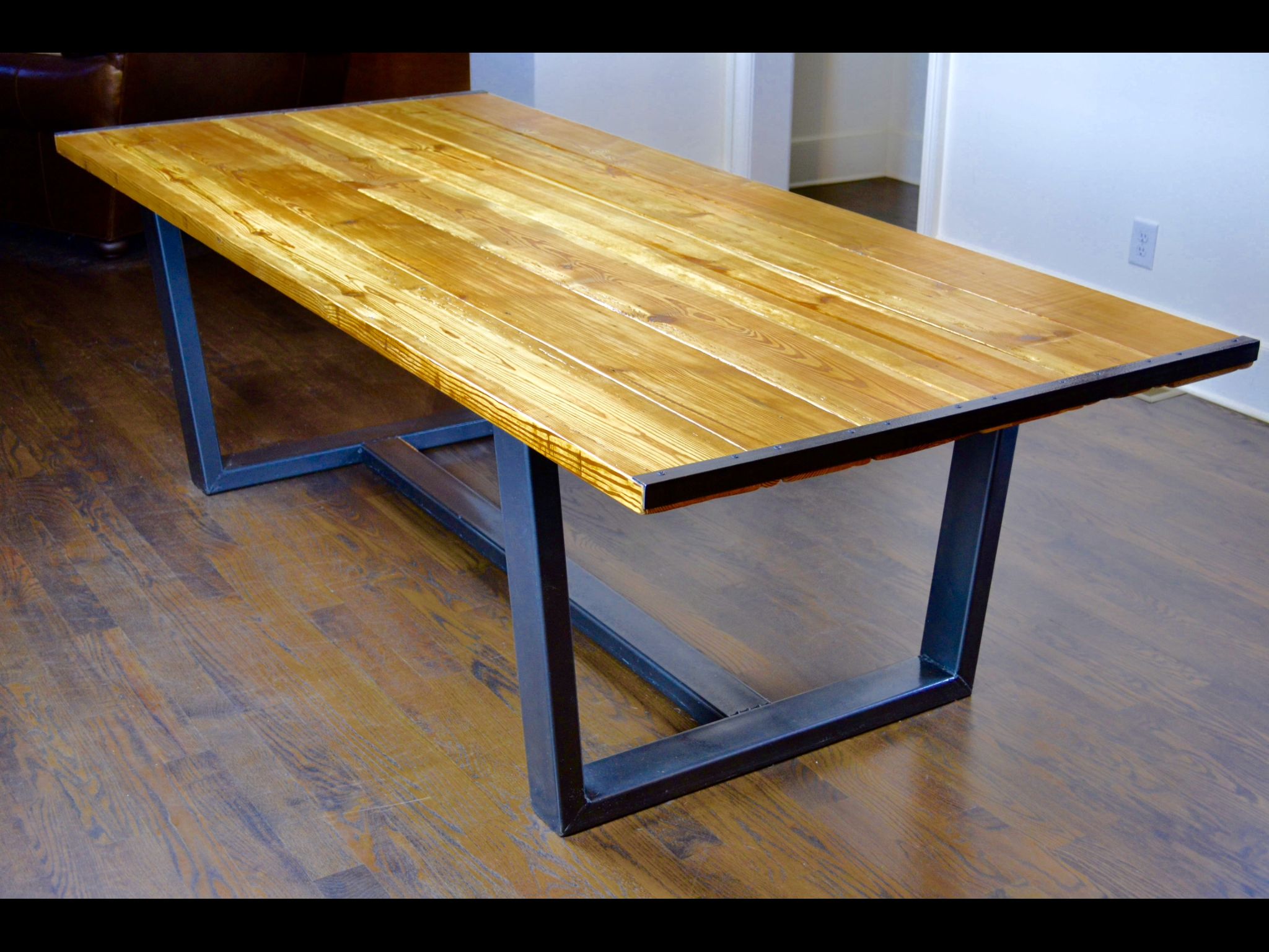 Handmade Rustic Reclaimed Industrial Contemporary Custom Dining Table ... inside Custom Made Dining Table Indonesia Craftsman