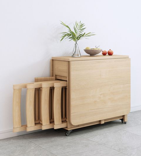 Hanson 140 Butterfly/Foldable Dining Table (Oak) regarding Compact Foldable Dining Table For Studio