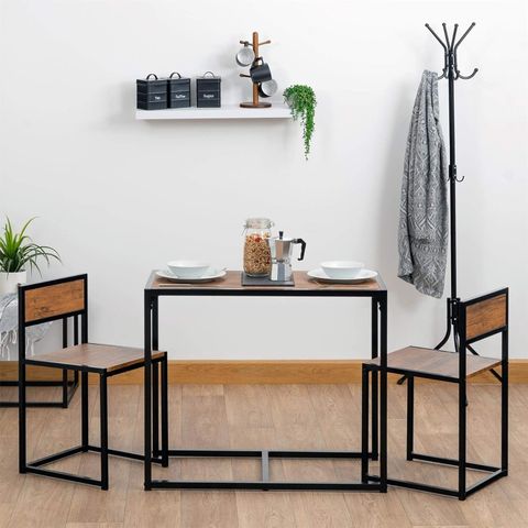 Harbour Housewares Brown & Black 2 Seater Compact Dining Set - 2 Chairs ... regarding Maximizing intimacy in compact dining areas