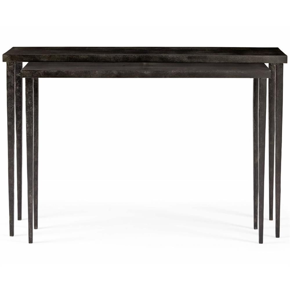 Harry Industrial Loft Black Iron Nesting Console Tables - Pair ... for Integrating Retro Nesting Tables into Modern Decor A Designer's Perspective