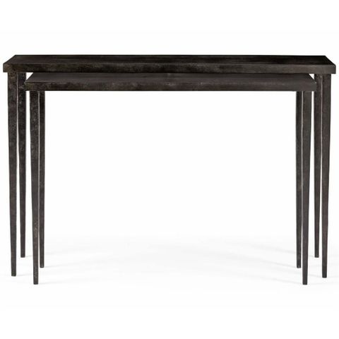 Harry Industrial Loft Black Iron Nesting Console Tables - Pair ... for Integrating Retro Nesting Tables into Modern Decor A Designer's Perspective
