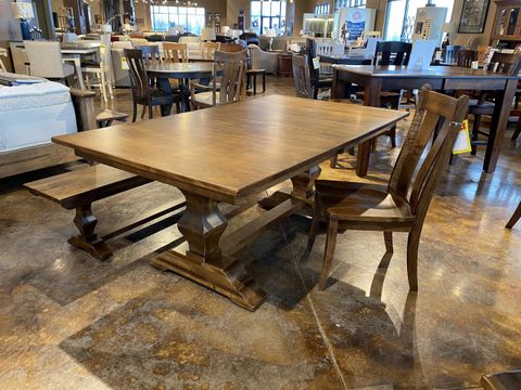 Hermie's Table Shop Jessica 23332 Customizable Solid Wood Double ... for Solid Wood Dining Table For Cozy Dining Area