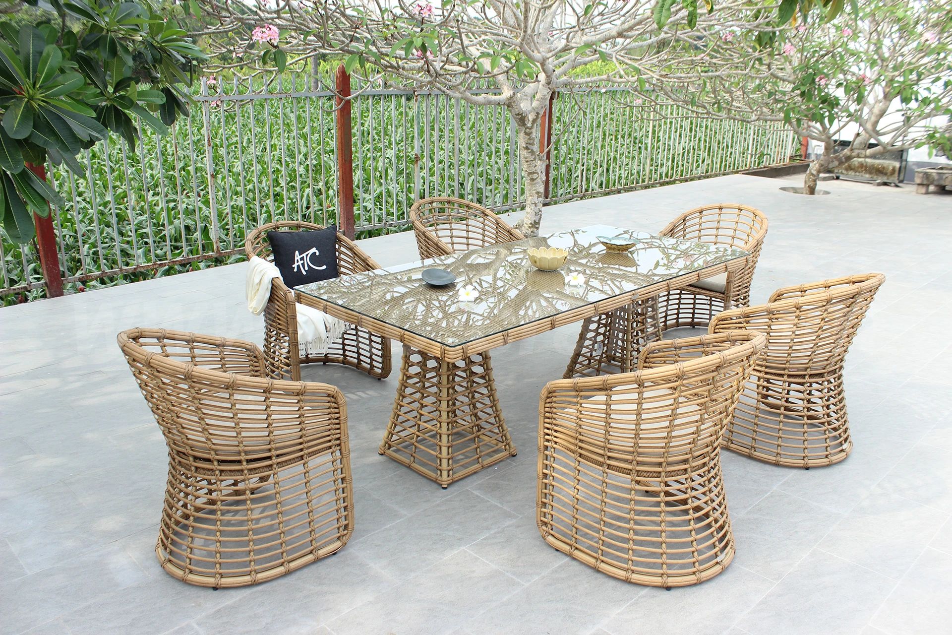 High Quality Durable Bamboo Dining Table Set Light Simple Design With 6 ... regarding Bamboo dining tables that blend sustainability with style