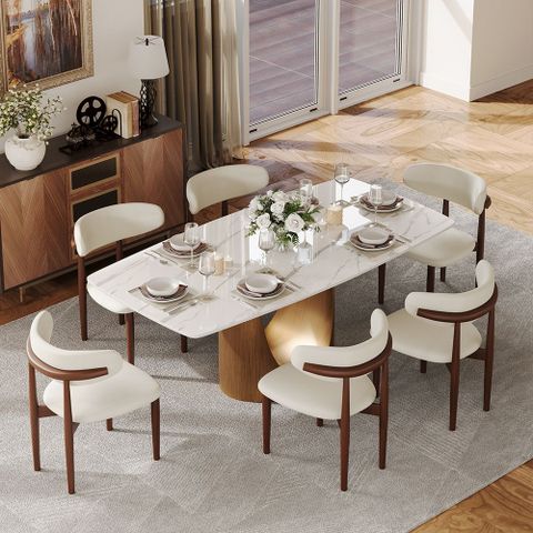 Hobart Modern Minimalist Dining Table For 4, Rectangular Sintered Stone ... inside Eco Friendly Minimalist Dining Table Modern