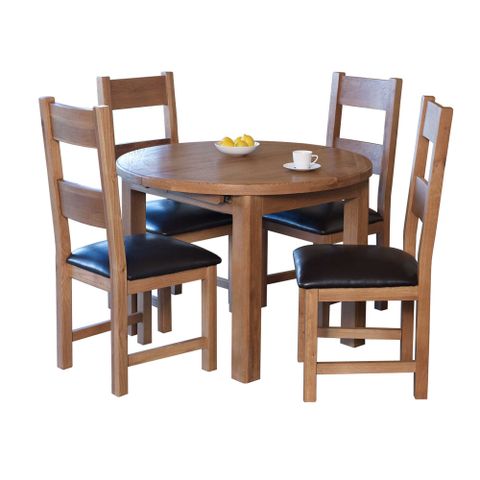Holly 6-8 Person Extending Dining Table Oak - Meubles intended for Holly Dining Table, Natural, 48" Diameter