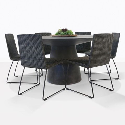 Holly-Black-Dining-Retro-Glam | Concrete Outdoor Dining Table, Concrete ... regarding Expert Tips for Integrating a Black 48-Inch Holly Dining Table into Your Decor