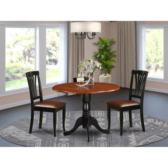Holly Dining Table Set, 3 Pieces - Traditional - Dining Sets - By ... within Expert Tips for Integrating a Black 48-Inch Holly Dining Table into Your Decor