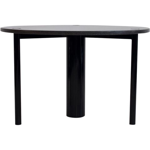 Holly Hunt Peso Round Dining Table In Black Lacquer With Aged Nickel ... for Holly Dining Table, Black, 48" Diameter