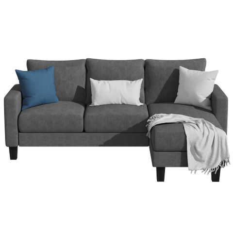 Homall Convertible L-Shaped Sectional Sofa With Reversible Chaise In ... pertaining to Sectional Sofa Couch, Light Gray, Fabric, Modern