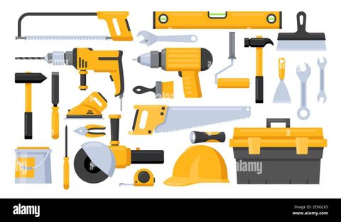 Home Repair Tools On Stock Vector Images - Alamy inside Home Square Luanda Lift Top Wood Coffee Table In Dark Brown - Set Of 2