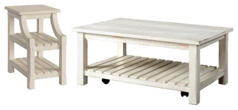 Home Square 2-Piece Set With Coffee Table & Chairside Table In Antique ... in Home Square 2-Piece Set With Sofa Table & Coffee Table In Black And White