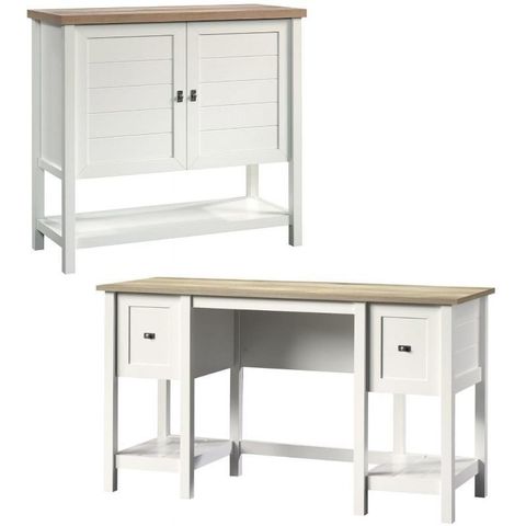 Home Square 2 Piece Set With Computer Desk And Console Table In Soft ... for Integrating Your Home Square Set Seamlessly into Any Decor