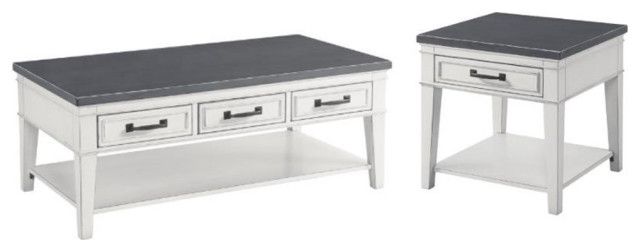 Home Square 2-Piece Set With Del Mar 3 Drawer Coffee Table &amp; 1 Drawer ... in Creating Cozy Corners How to Style Your Home Square 2-Piece Set
