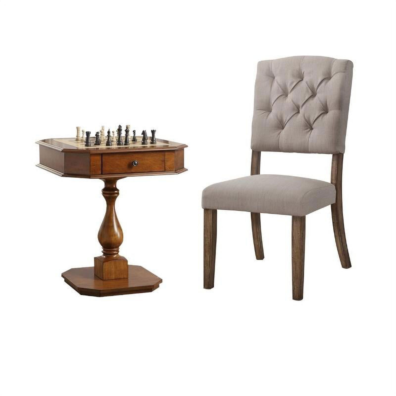 Home Square 2-Piece Set With Game Table And Dining Side Chair - Walmart.com for A Closer Look at the Elegant Home Square Silver Drum Table Collection