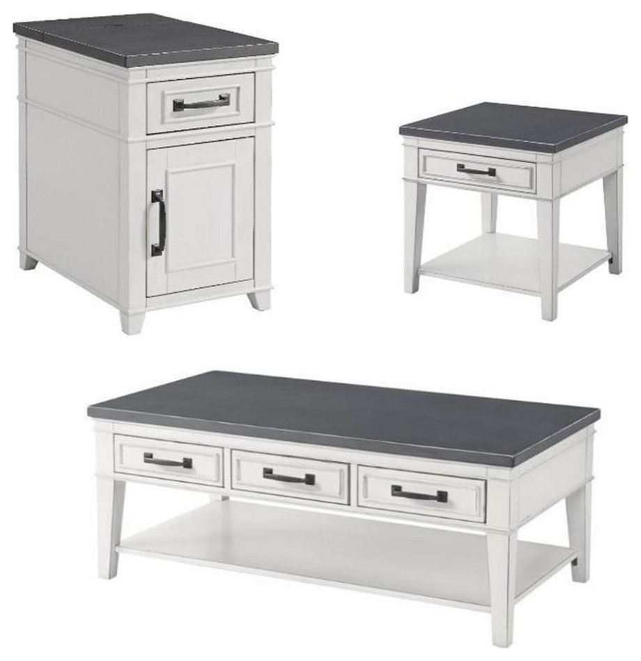 Home Square 3 Piece Set With Coffee Table And End Table And Side Table ... pertaining to Beyond the Basics How to Maximize Your Home Square Drum Table Set