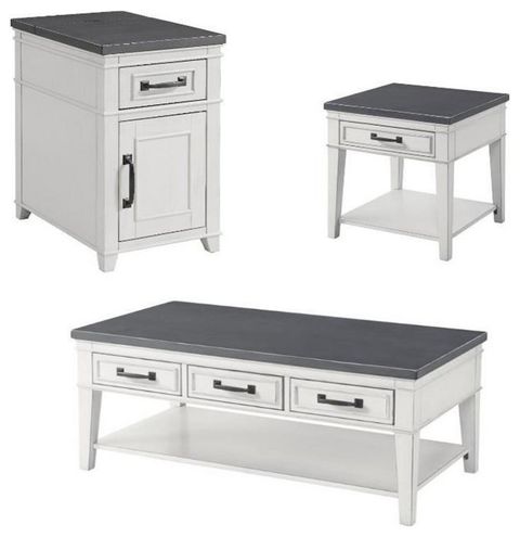 Home Square 3 Piece Set With Coffee Table And End Table And Side Table ... pertaining to Beyond the Basics How to Maximize Your Home Square Drum Table Set